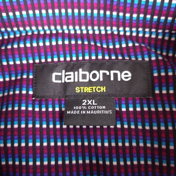 Claiborne Shirt Mens XXL Abstract Stretch Long Sleeve Button Down Designer - Picture 4 of 15